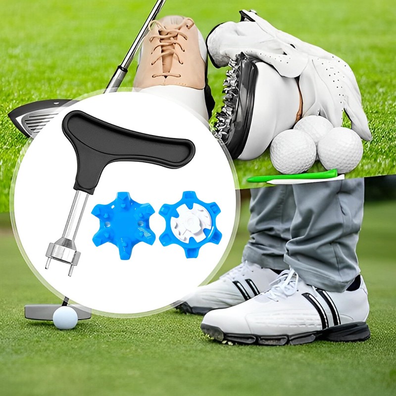 Bootoow Golf Shoe Spikes, 16 Golf Spikes with 1 Handheld
