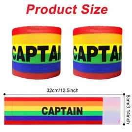 Cipszoely Captain Armband Football for Kids Teens Adults, 2 pcs Elastic Soccer Classic Captain's Armband for Football Training, Adjustable Velcro Arm Bands for Multiple Sports Football Hockey Rugby