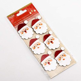 Glitter Santa Faces Christmas Craft Decorations (Pack of 6)