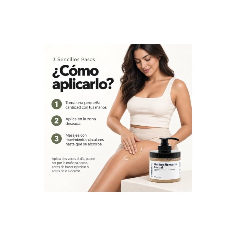 Gel Reafirmante Herbal, 400 g, Fórmula Natural con Mentol y