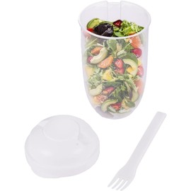 Shake Salad Pot Sorter Dressing Salad Container with Fork Bento Cup Set with Sauce Cup Salad Container Lunch Jar Food Container Salad Dressing Sauce Cup Food Lunch Box for Food Treats Fruit Milk