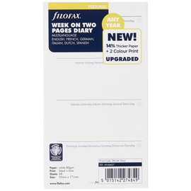 Filofax Personal Week to View Any Year undated Diary,white