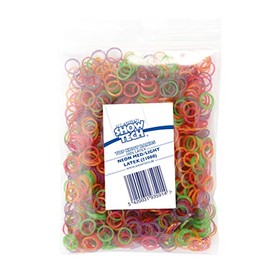 Show Tech Latex Top Knot Bands Medium, Your Dog Grooming Expert, Perfect for showdogs, will not to damage the coat, Neon 1000 pcs