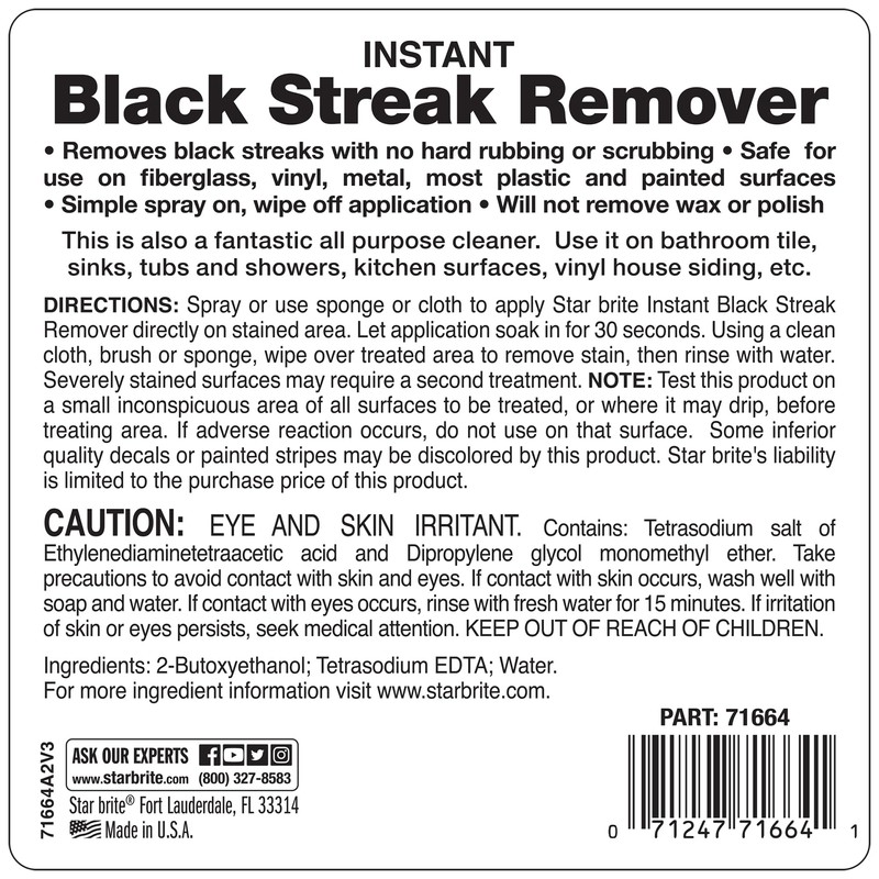Star brite 071664 Instant Black Streak Remover - 64 oz.