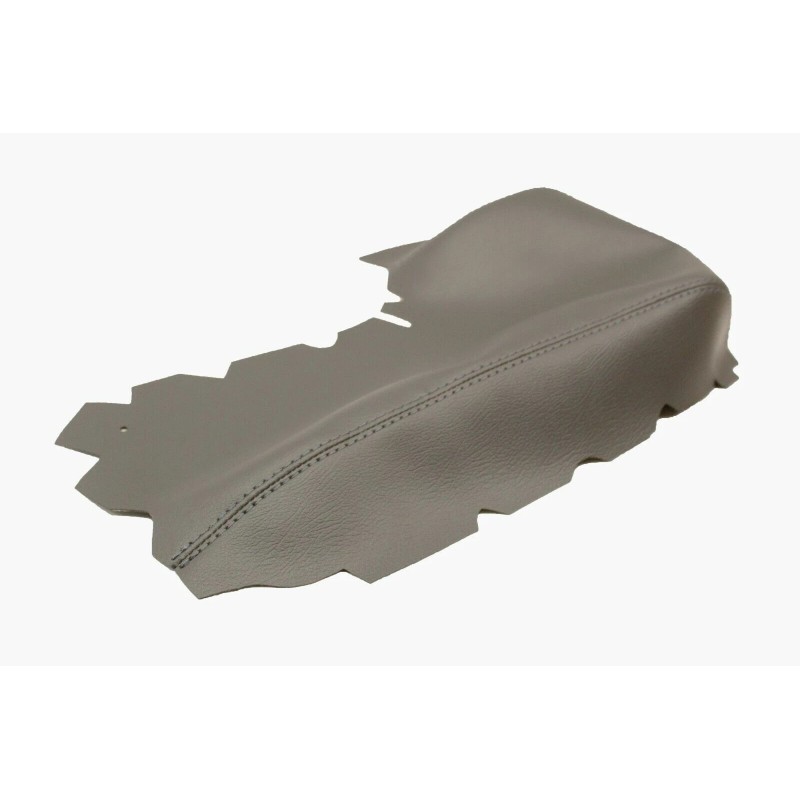 Kar Designers Real Leather Gray Center Console Lid Armrest Cover
