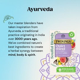 Twinings Soulful Blends Quiet Mind Inspired by Ayurveda - Velvety Vanilla Herbal Tea Infusion with Fig & Rooibos - 20 x Biodegradable Tea Bags