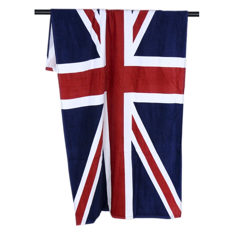 Large British Beach Towel Soft Microfiber Union Jack Pattern Bath