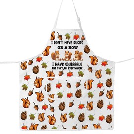 G2TUP Squirrel Kitchen Apron Squirrel Lover Gifts Squirrel Apron With Pockets Squirrels Chef Gifts Squirrel Merchandise (Squirrels Apron)