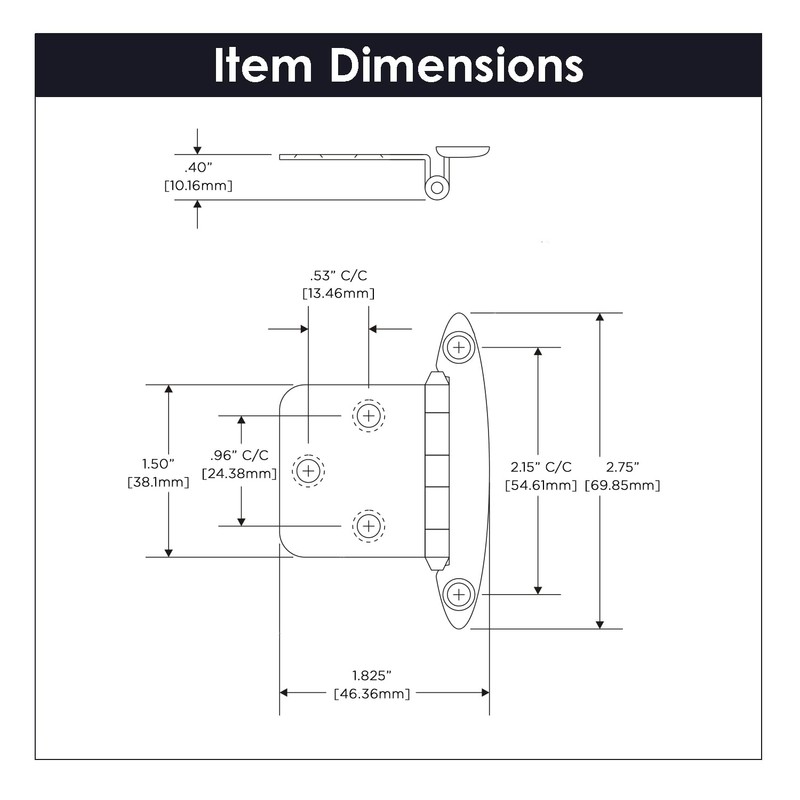 Hickory Hardware P139-3 Traditional Cabinet Door Hinge - Variable Overlay