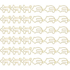 Luggspa 80 Pcs Gold Animal Pig Creative Metal Paper Clips - Fun Pig School Supplies for Pig Lovers(Gold Pig)