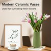 Saga Green Ceramic Vase, GUKJOB Small Cute Flower Vase for