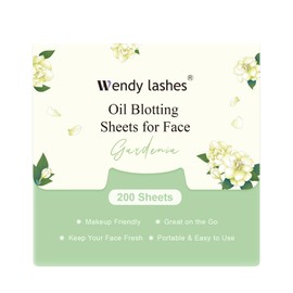 Oil Blotting Absorbing Sheets for Face: 200Pcs Papers, Makeup Friendly for Oily Skin, 9cm x 9cm, Wendy, 1 Pack, Gardenia Fragrance
