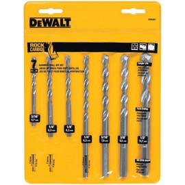 DEWALT DEWALT Masonry Drill Bit Set, Percussion, Concrete & Block, 7-Piece (DW5207)