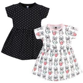 Hudson Baby Baby Girls Cotton Dresses, Bonjour, 4 Toddler