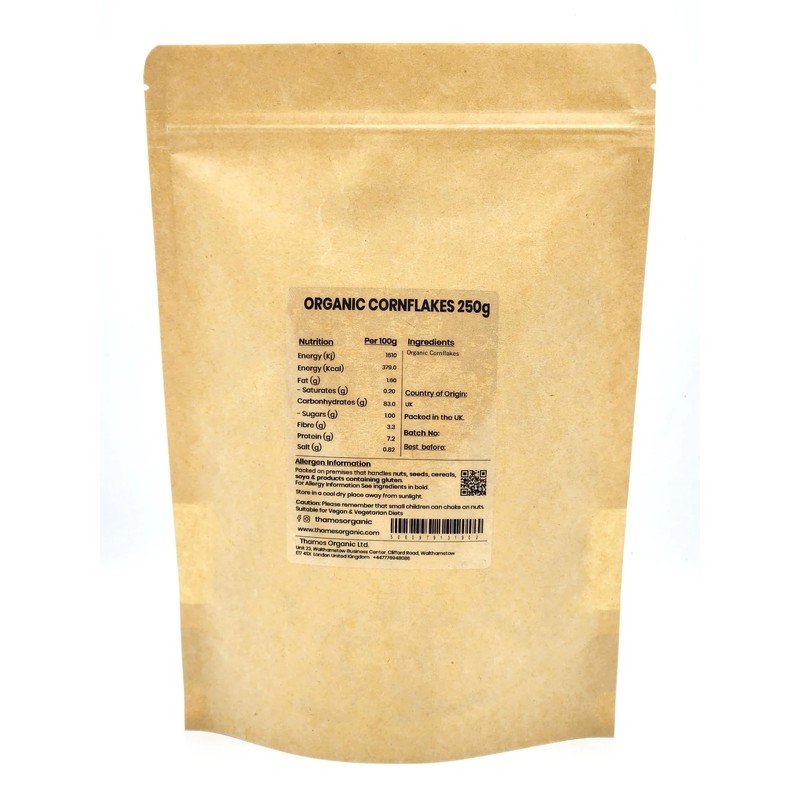 Organic Cornflakes 250g - No Additives or Preservatives - Vegan,