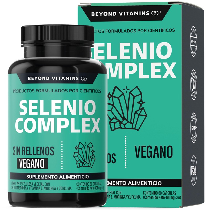Selenio | Seleniometionina 240mcg, con Vitamina E, Moringa y Raíz