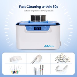 JMU Dental Ultrasonic Cleaner with Stainless Steel Beaker, 800ml Ultrasonic Fast Cleaning Machine for Dentures, Jewelry, Cosmetic Tools, Eyeglasses, 110V 55W