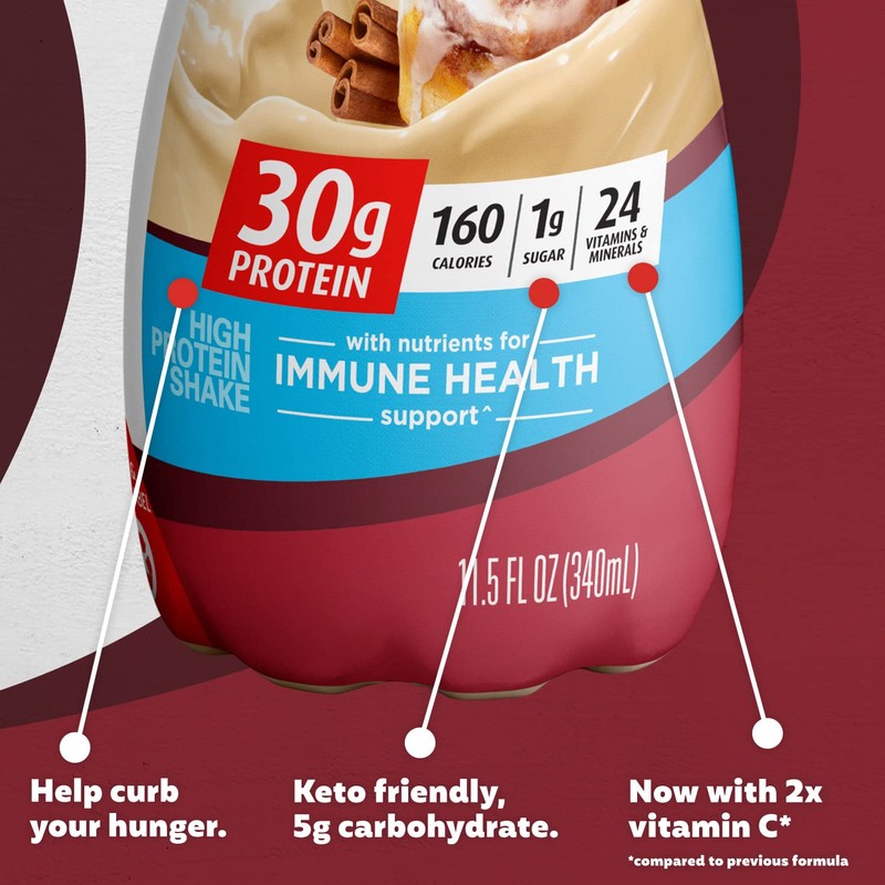 Premier Protein Shake, Cinnamon Roll, 30g Protein, No Added Sugar,