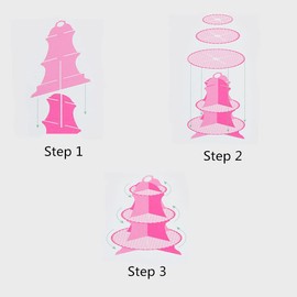 3-Tier Dessert Stand Foldable Cardboard Muffin Stand Round Cupcake Stand for Dessert Table Wedding Birthday Party Accessories