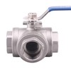 DERNORD 3-Way Ball Valve, T Mounting Pad, Stainless Steel 304