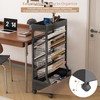 UMDONX Modern Mobile Book Cart Single-Sided Rolling Bookshelf with Metal