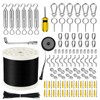 WAYSKA String Light Hanging Kit with 250FT Nylon Coated Stainless
