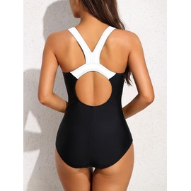 ATTRACO Women's Swimming Costume Athletic One Piece Swimmsuit Racerback Exercise Swimwear