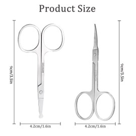 Eastrise Nail Scissors,Eyebrow Scissors,Professional Multi-Purpose,Manicure Curved Blade Scissors for Men and Women Nails, Cuticle, and Thick Toenails