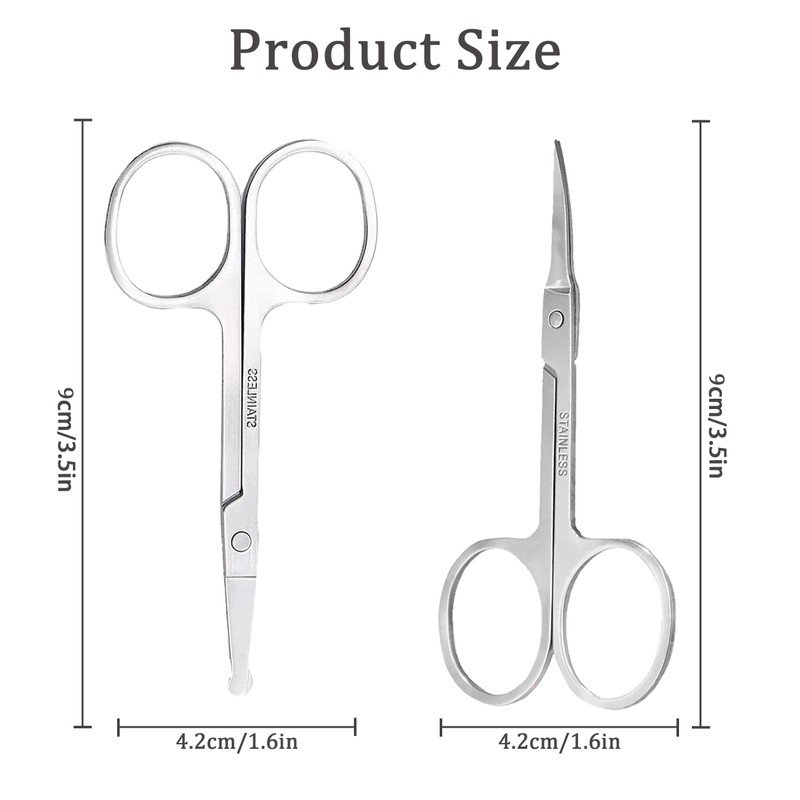 Eastrise Nail Scissors,Eyebrow Scissors,Professional Multi-Purpose,Manicure Curved Blade Scissors for Men