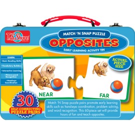Bendon TS Shure Opposites 30-Piece Matching Puzzle with Tin Storage Case Pre-School Kindergarten Learning 51467