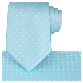 KissTies - Corbata para hombre, diseño de cuadros y caja de regalo, Azul menta + bolsillo cuadrado, Talla única