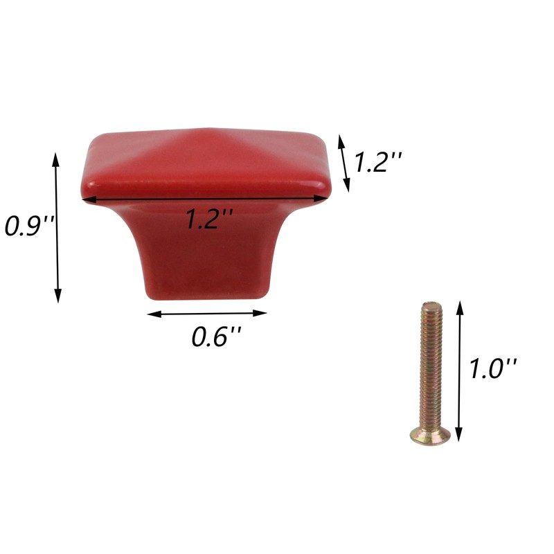 UTALIND 10PCS Cabinet Knobs Square Dresser Knobs, Ceramic Decorative Cabinet
