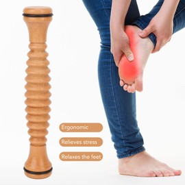 Wooden Foot Massage Roller, Relieves Muscle Tension and Promotes Blood Circulation, Comfortable Stress Relief, Foot Roller Massager