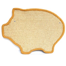 READY TO PETS Premium Sisal Cat Scratching Mat with Velcro Tapes - Protect Couch & Carpets, Firm & Thick, Environmentally Safe - Great Gift for Cats (Pig)