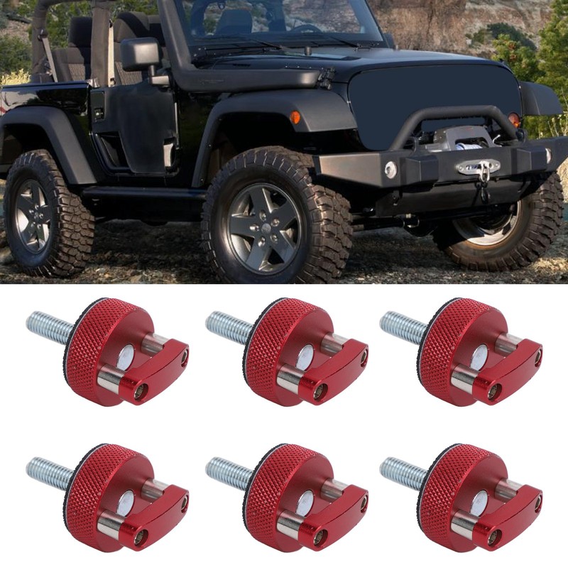 6PCS Hard Top Quick Removal Fastener Thumb Screw with D
