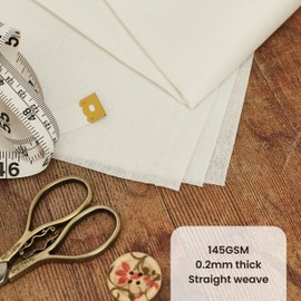 1m Plain White Calico Fabric – 100% Cotton, Optic White Calico 225GSM 60” Inch 150cm Wide – for Sewing, Quilting, Curtain Linings, Pillowcases & Totes – Easy Fabric by The Metre by Discount Fabrics