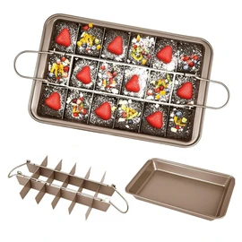 Brownie Pan Brownie Tin Tray with Dividers - 18 Slot Brownies Cutter