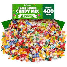 Bulk Hard Candy Variety Pack - 5 Pound Assorted Candy Mix (Approx. 400 Pieces) Individually Wrapped Classic Fruit & Mint Flavored Candies - For Parties, Candy Bowls, Offices, Piñata Fillers, Holidays & Treats