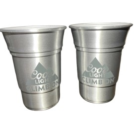 Coors Light Climb On Metal Cups | 16 oz | Set of Two (2)