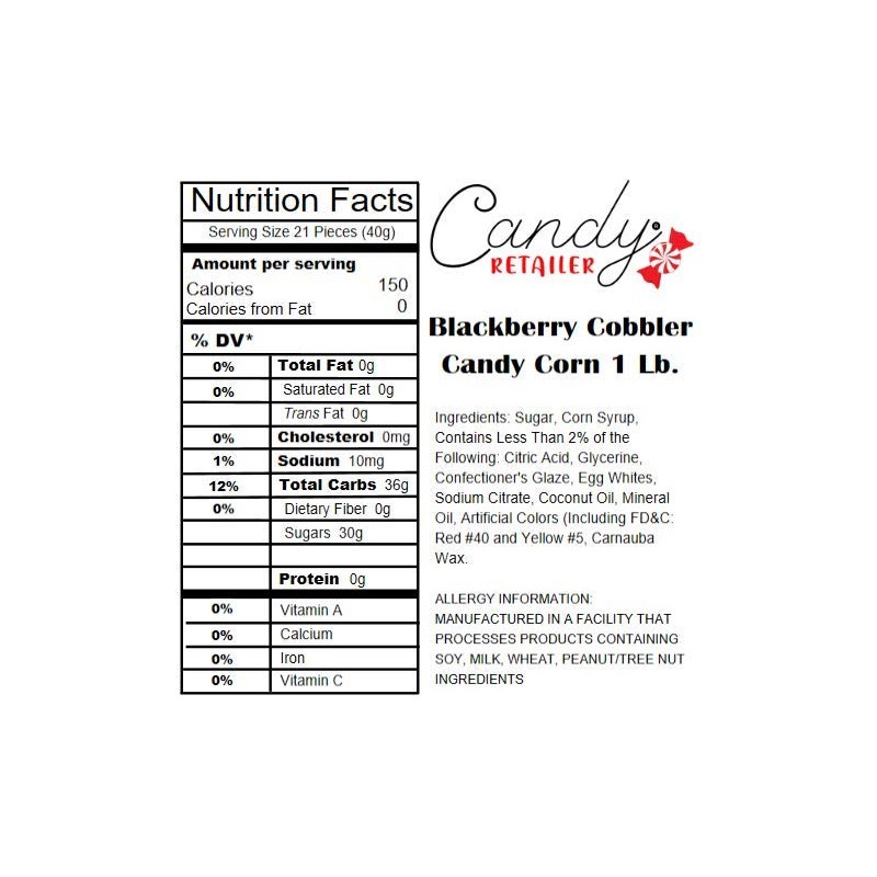 Candy Retailer Blackberry Cobbler Candy Corn 1 Lb