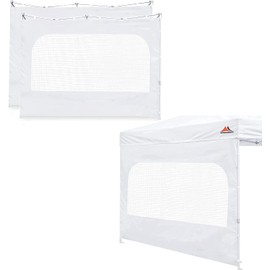 SCOCANOPY Sidewall for 10x10 Canopy Frame with Mesh Window and Zipper, 3 Pieces Sunwalls Only,White