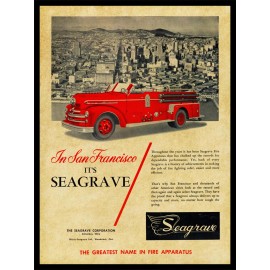 1952 Seagrave Fire Apparatus NEW Metal Sign: San Francisco California Truck
