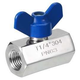 PATIKIL Mini Ball Valve 1/4" NPT Thread Male, 304 Stainless Steel Shut-Off Valve for Water Oil Gas Plumbing Fitting, Silver