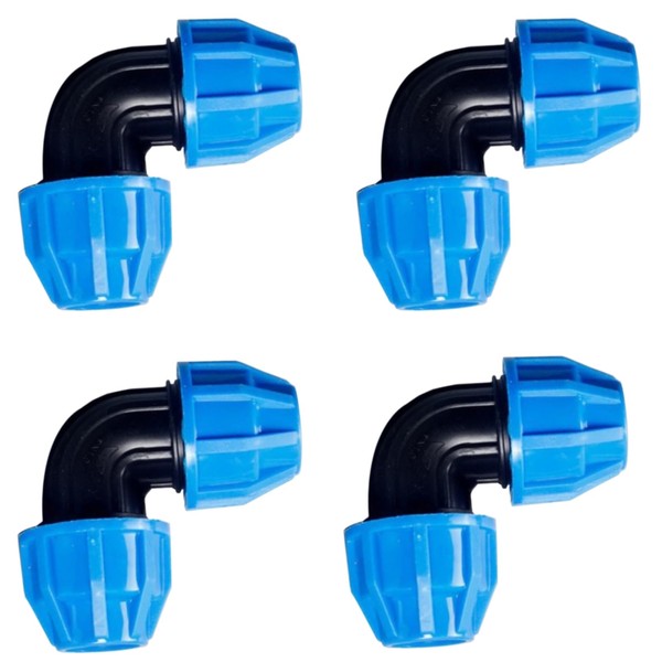 GESDYO 4 pieces 25 mm PE pipe screw connection angle