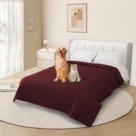 DUJUIKE Waterproof Sofa Cover for Dogs, 100% Waterproof Dog Blanket, Sofa Protection, Duvet with Non-Slip Particles, Furniture Protector for Dogs, Cats and Pets, Scratch-Resistant (Red, 132-208 cm (1