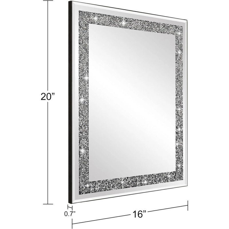 Rectangular Wall Mirror Crystal Crush Diamond Mirror for Home Décor