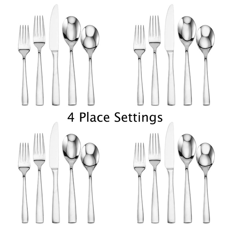 Mikasa, Delano Flatware Service for 4, 20 Piece Set, 18/0
