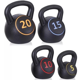 Venbytech for 4-Piece Wide Kettlebell Set Exercise Fitness Concrete Weight for Full Body