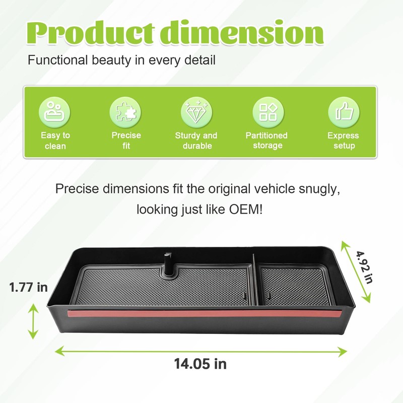 HGWEI Center Console Dashboard Organizer Compatible with 2022-2026 GMC Hummer