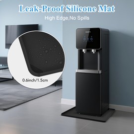 Water Cooler Drip Pan, Prevent Water Leakage and Protect Floor & Carpet, 19.7''x19.7'' Under Water Cooler Mat, Non-Slip Leak-Proof Silicone Mat with Raised Edge, for Under Most Water Cooler Dispenser